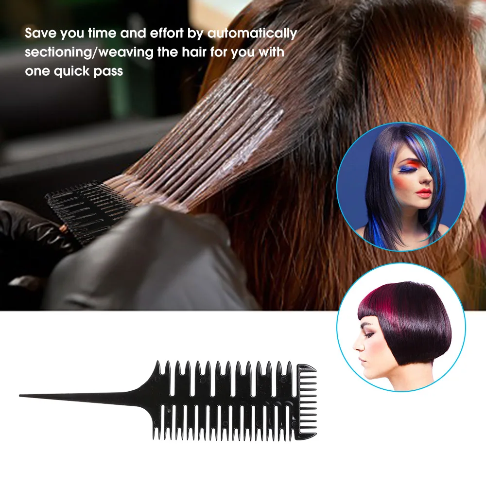 Hair Dyeing Comb 3-way Sectioning Highlight Comb Professional Weave Weaving Comb  Hair Dye Styling Tool For Salon Use - Combs - AliExpress