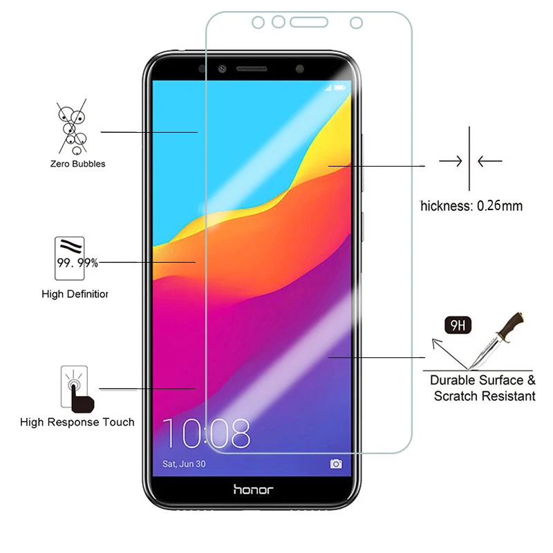 Защитное стекло 9H для huawei honor 7A pro 7c Y6 prime 2018 закаленное Huawey honer 7 a c защитная