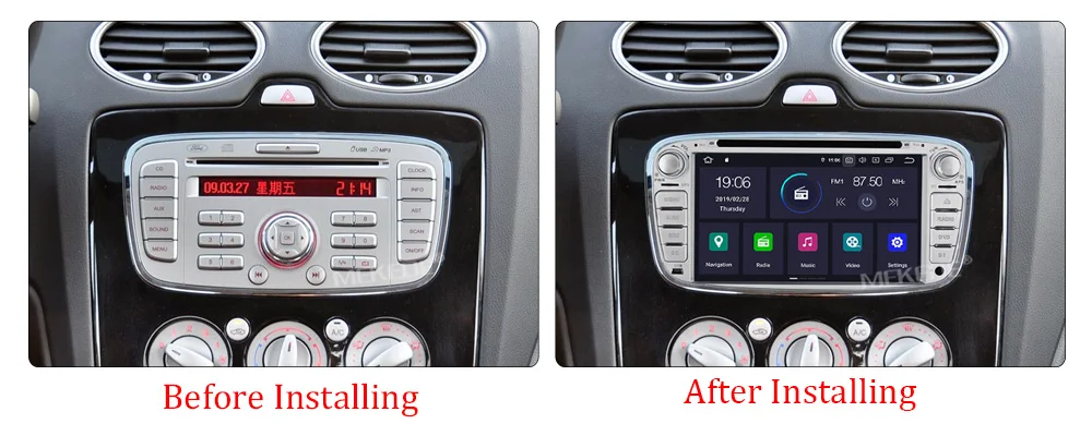 Excellent MEKEDE 2Din Android9.0 4+64G IPS Screen+DSP Car accessories dvd player For FORD/Focus/Mondeo/S-MAX/C-MAX/Galaxy GPS navigation 6