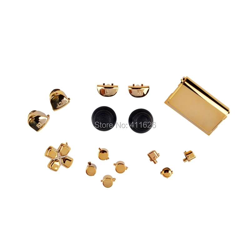 

Full Buttons Mod Kits Set Chrome Golden For Playstation 4 Games Controller
