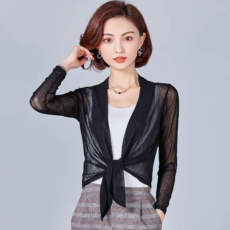 

Thin Long Sleeve Shrug Bolero Women Short Sleeve Shrug Bolero Casaco Feminino Slim Woman Open Stitch Womens Coats Outer