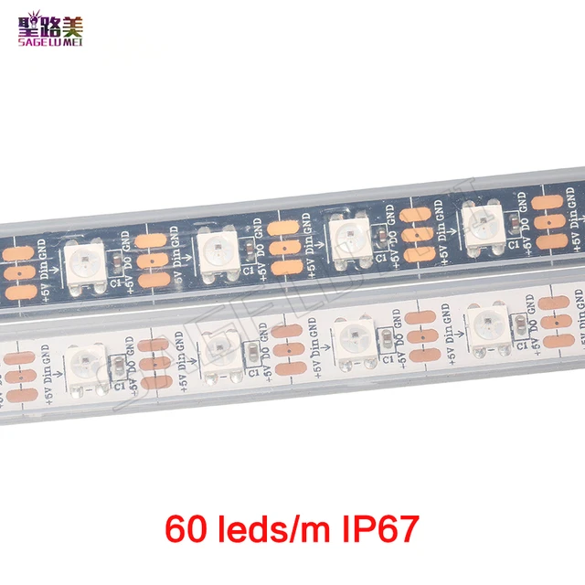 1m 5m DC5V WS2812B WS2812 Led Pixel Strip Individually Addressable Smart RGB Led Strip Light Tape 1m 5m DC5V WS2812B WS2812 Led Pixel Strip Individually Addressable Smart RGB Led Strip Light Tape Black White PCB IP30/65/67
