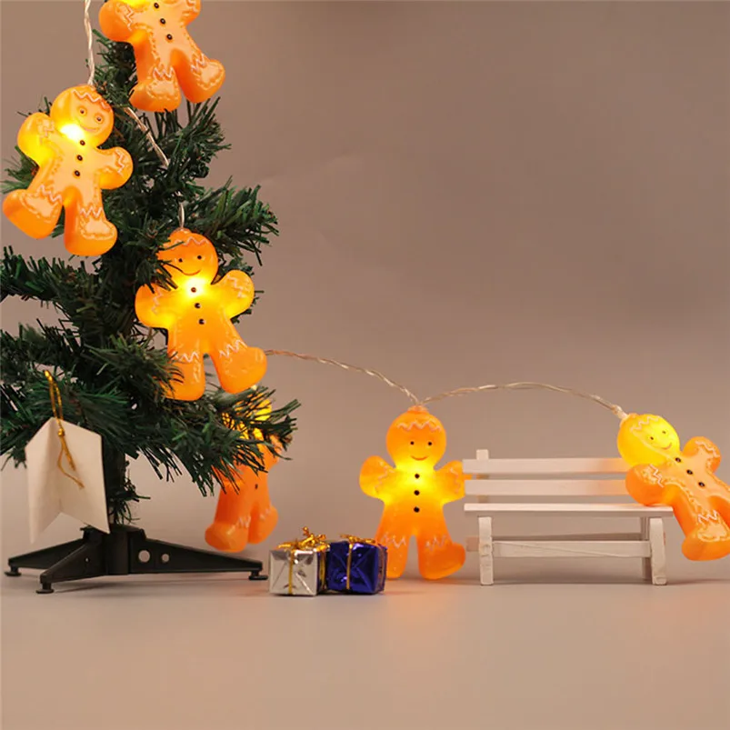 Christmas Tree Decoration Christmas Gingerbread Men String Christmas Ornaments Novelty string Lights Home Decor #3n01#f (4)