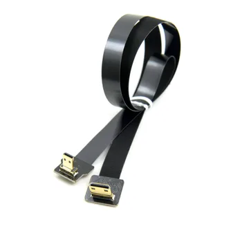 

Jimier 50cm 90 Degree Down Angled FPV Micro HDMI Male to Mini HDMI FPC Flat Cable for GOPRO Multicopter Aerial Photography