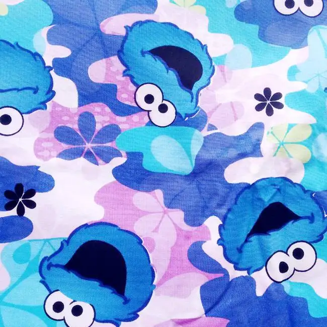 

140*100cm 100% Cotton Fabric DIYTissue Patchwork Hometextile Patchwork Sesame Street Printed Sewing Baby Toy Quilting Bedding