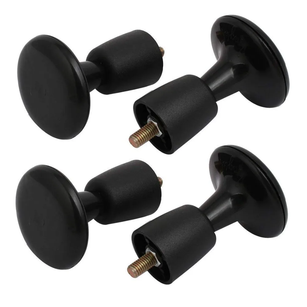 Best 73mm x 115mm Cabinet Bed Leg Feet Black Nylon Frame Glide Legs for Chair Sofa Storage Shelves M10 Pack of 4
