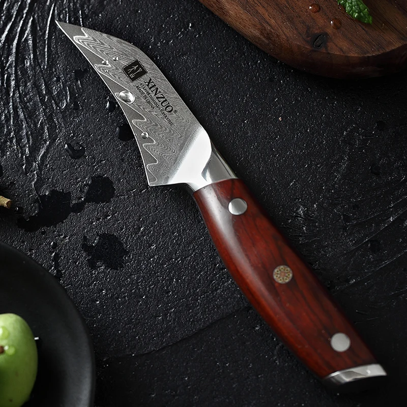 XINZUO " дюймовый нож для очистки овощей японский дамасский стальной VG-10 эргономичная Мозаика Заклепки Палисандр Ручка Фруктовый Пилинг кухонный нож