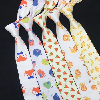 

New Fashion Cartoon Cotton Necktie for Mens Slim Ties