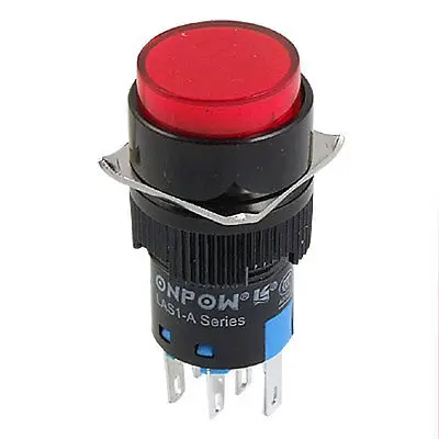 

Red Round Cap Self-locking Push Button Switch 250VAC 5A