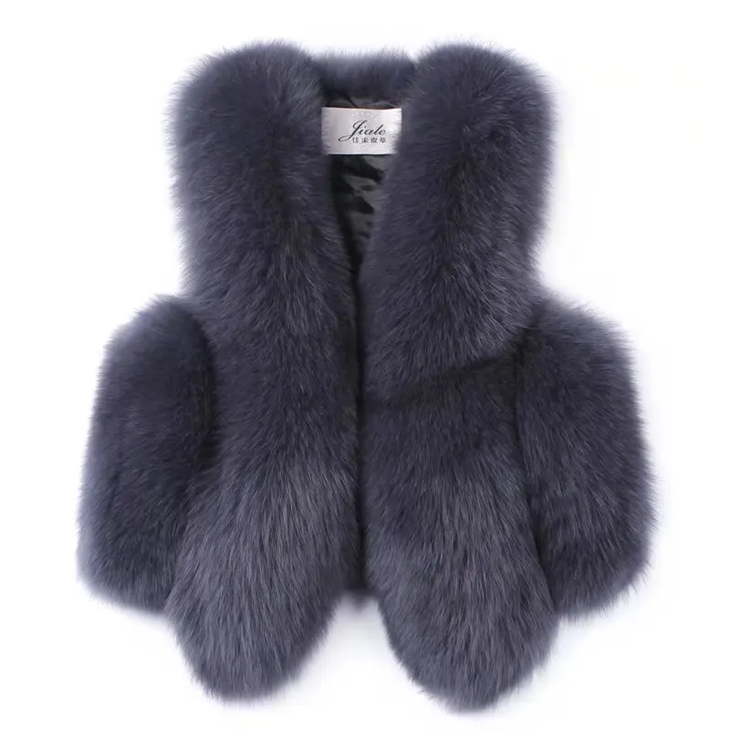 

Zero Fish Real Fox fur vest luxury Natural Fox fur Gilet Winter Warm waistcoat Lady Fashion Real Fox Fur Vest V115-1