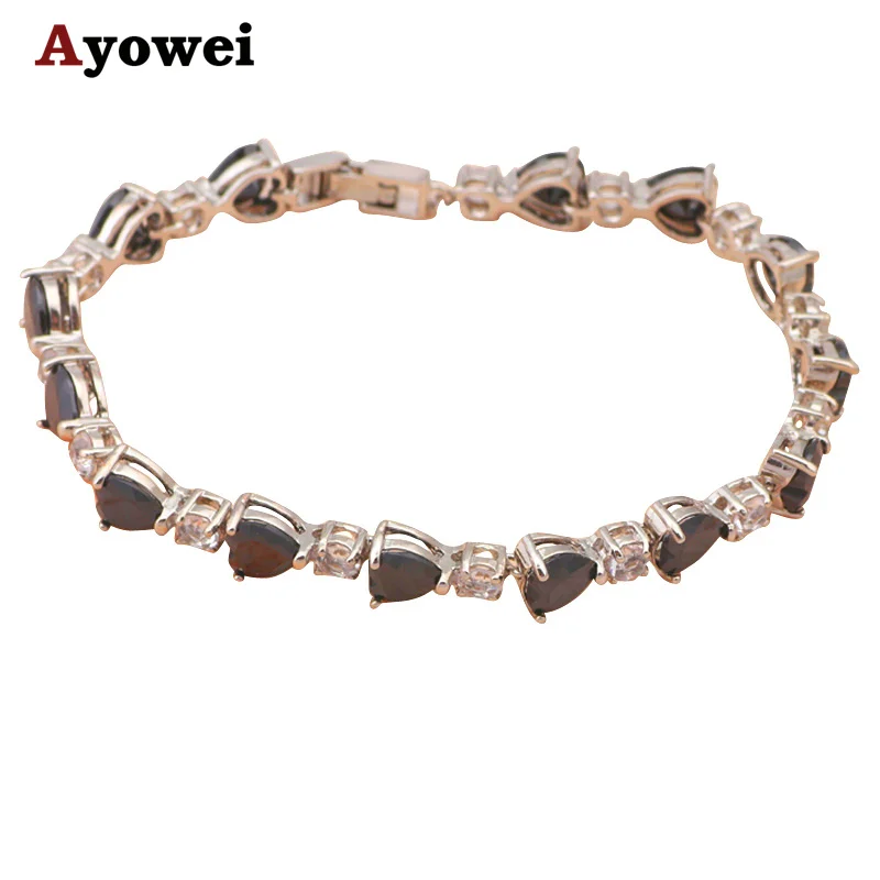 Металлический браслет черный оникс циркония кристалл дизайн браслеты для женщин Здоровье никель и свинец модные ювелирные изделия TB345A