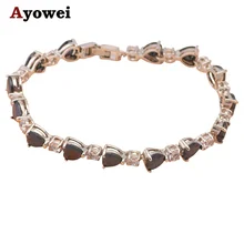 Металлический браслет черный оникс циркония кристалл дизайн браслеты для женщин Здоровье никель и свинец модные ювелирные изделия TB345A