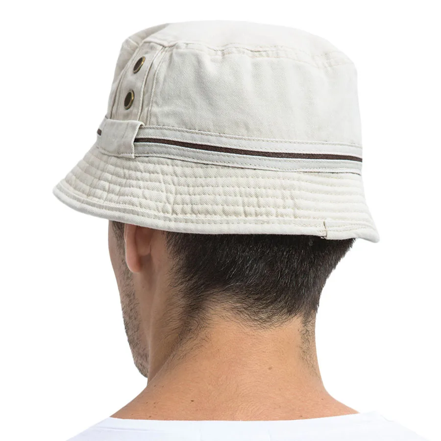 VOBOOM летняя бежевая мужская шляпа-Панама простая однотонная с широкими полями саржа хлопок Boonie Giggle шляпы люверсы солнцезащитные кепки 102