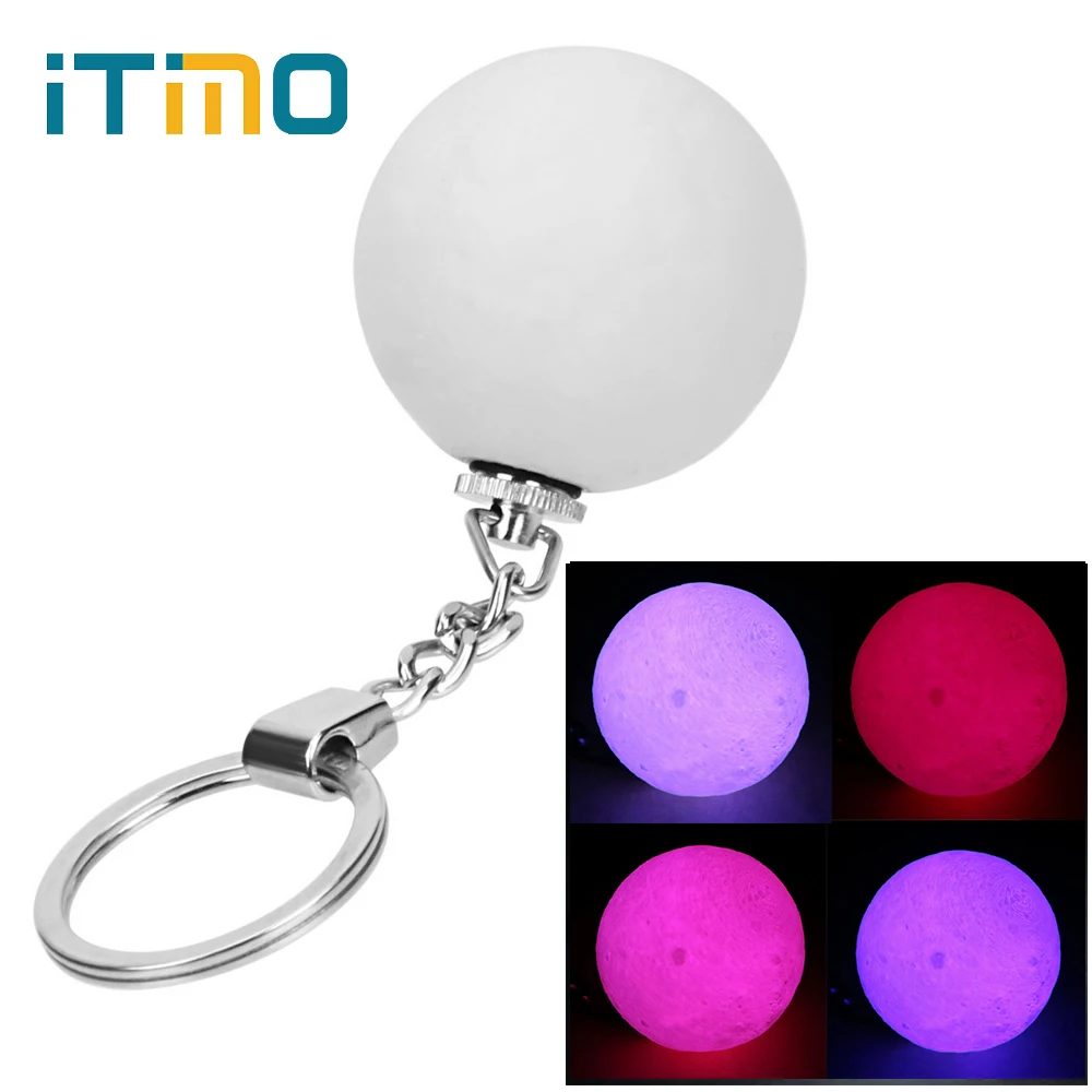 ITimo Glow Keychain 3D Print Moon Lamp LED Night Lights Novelty Moon