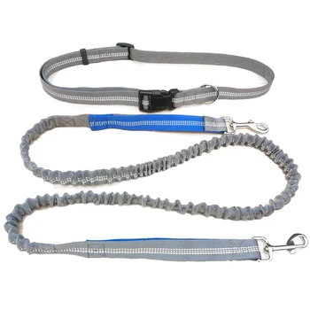 

Elastic Nylon Leashes Running Hand Free Waist Belt Jogging Leads for Pet buckled rope Leash