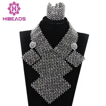Luxury Handmade African Beads Bridal Jewelry Set Indian Costume Women Bib Necklace Set New Free Shipping QW1064