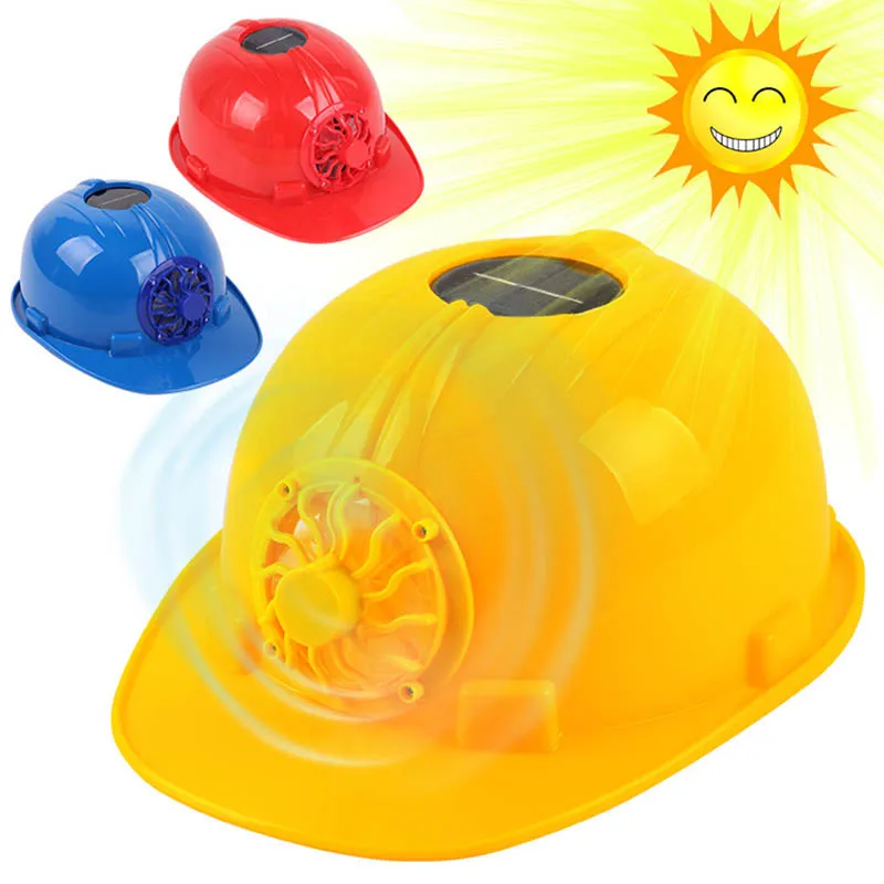 Солнечный вентилятор безопасности шлем Открытый Рабочая безопасность Жесткий Шляпа строительство рабочего места ABS Материал Защитная крышка