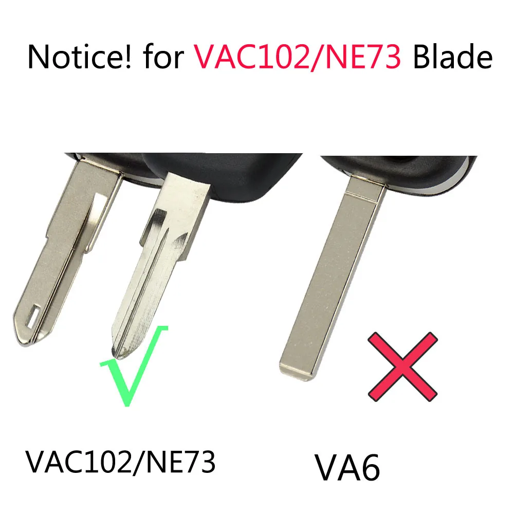 Car Key Shell Case Replacement For Renault Dacia Megane Modus Espace Laguna Fluence Clio Kangoo VAC102/NE73 Blade key case cover key case car key shell flip key fob shell