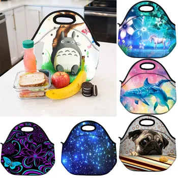 

Lunch Bag Neoprene Large Gourmet Lunch Tote Insulated Waterproof Lunch Bags With Zipper Cooler Handbag For Women Kids Boys Girls