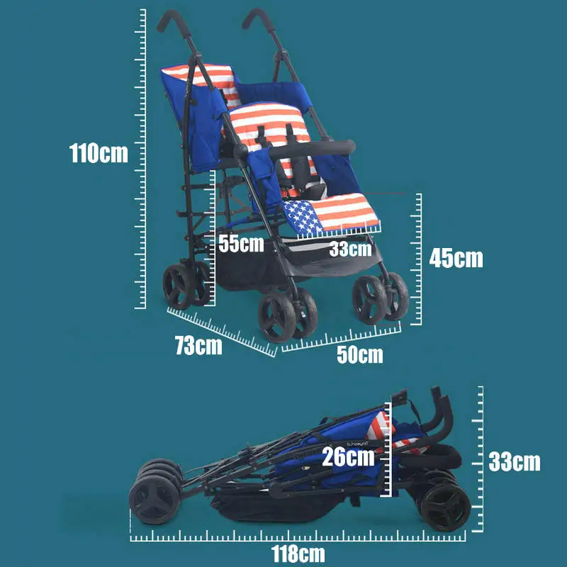 Портативная двойная коляска, складные близнецы коляска с двойной крышей, легкая детская коляска для близнецов багги, близнецы Тандемная коляска