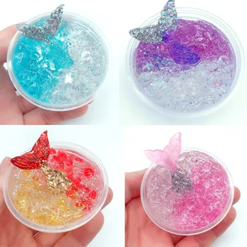 

60ml Mini Mermaid Tail DIY Cotton Slime Clay Plasticine Fluffy Slime Crystal Mud Cotton Mud Slime Relax Toys for Children Gift
