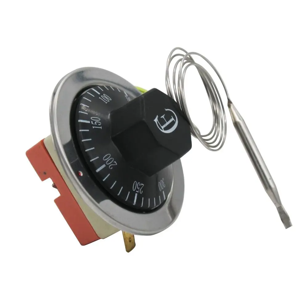 

Thermostat AC220V 16A Dial Temperature Control Switch sensor for Electric Oven 50-300C Dial Specially Designed Thermocouple