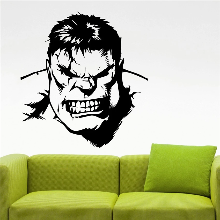 Hulk Wall Decal Superhero Home Decor Design Living Room Wall Stickers