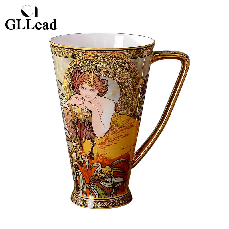 European Style Gold Plated Ceramic Mug 450ml High Capacity Bone China Tea Cups Medieval Royal Court Mugs Ceramic Mug Tea Cupbone China Tea Cup Aliexpress