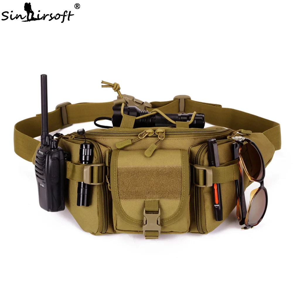 SINAIRSOFT Tactical Molle Bag Waterproof Waist Fanny Pack Hiking Fishing Sports Hunting Waist Bags Camping Sport