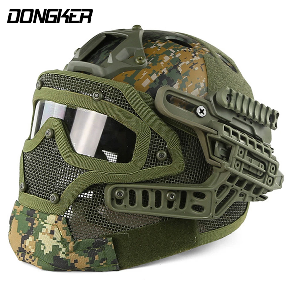 Airsoft Helmet G4 System Tactical PJ Military Mesh Helmet Fullface Kask With Protective Goggle Face Mask for War Game Airsoft Helmet G4 System Tactical PJ Military Mesh Helmet Fullface Kask With Protective Goggle Face Mask for War Game