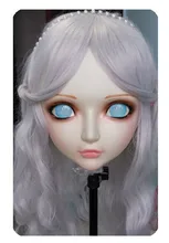 (DM032) Women/Girl Sweet Resin Half Head Kigurumi BJD Mask Cosplay Japanese Anime Lifelike Lolita Mask Crossdressing Sex Doll