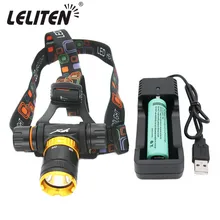 XM-T6 Дайвинг светодиодный налобный фонарь Водонепроницаемый головной светильник светодиодный вспышка светильник фонарь велосипеда светильник рыболовная лампа+ 18650 Батарея+ Зарядное устройство