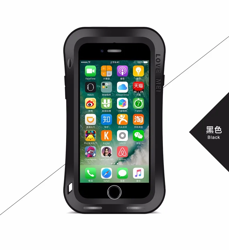 Водонепроницаемый противоударный грязезащитный чехол с тройной изоляцией для iPhone 8 7 6 6S Plus, чехол для телефона, оболочка, кожа, сумка с Gorilla glass