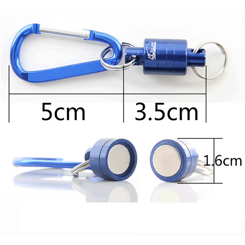 Solid Magnetic Buckle Wireless Rope Strong Circuit Hanging Fishing Buckle Lure Landing Net Release Holder Carabiner Tackle