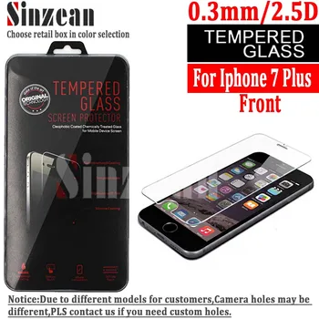 

Sinzean 100PCS/LOT NEW Arrival For iphone 7 plus 6S PLUS 8 plus Tempered Glass screen protector clear 0.3MM/2.5D/9H top quality