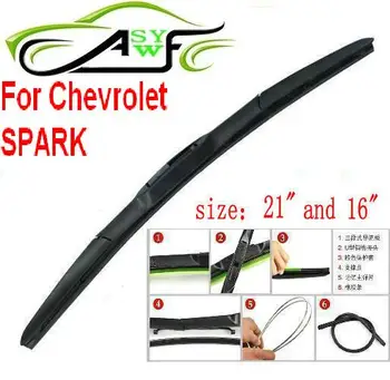

Free shipping car wiper blade for Chevrolet SPARK Size 21" 16" Soft Rubber WindShield Wiper Blade 2pcs/PAIR deflector window