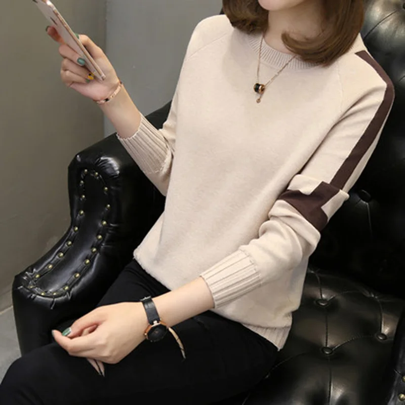 Sweater women's 2019 autumn new loose fashion Korean version Pullover sweater Long sleeve spring round neck sweater women RQ243