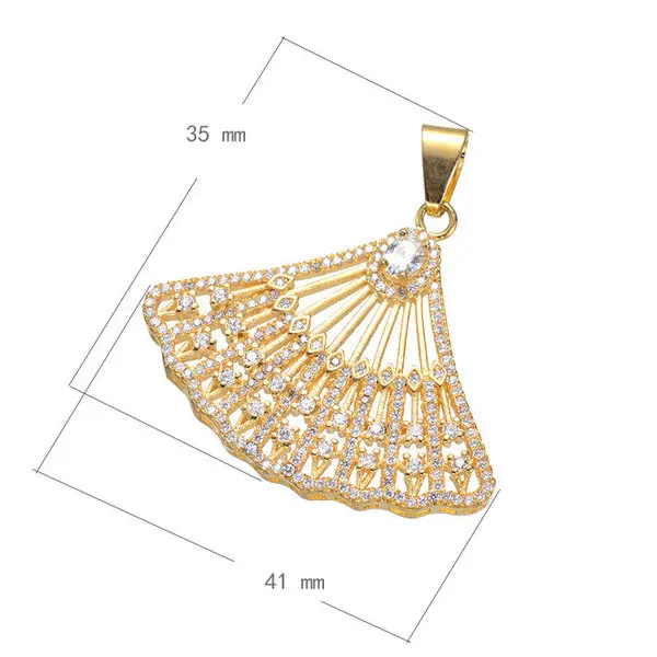 Top qualité femmes bijoux accessoire pour collier vente chaude Mico pavé CZ  or/argent ventilateur pendentif 3 pièces/lot en gros | AliExpress