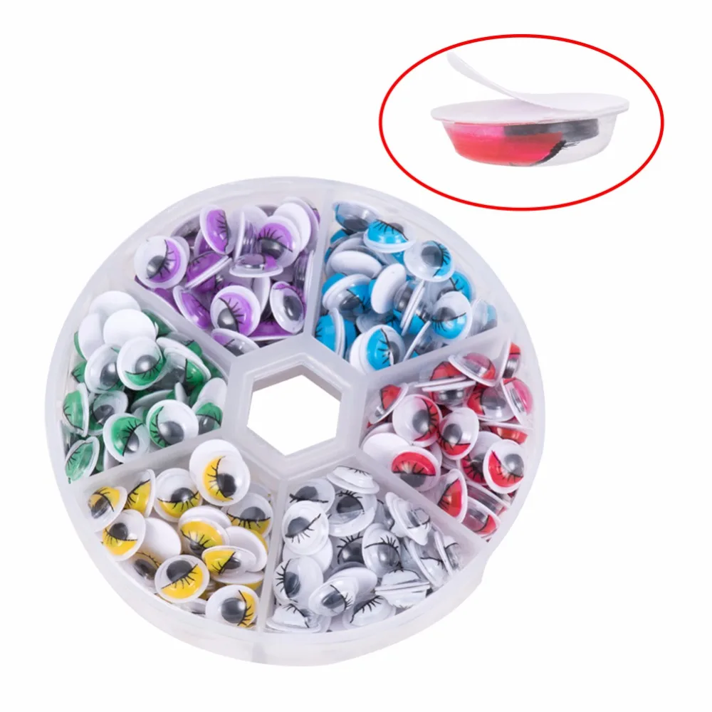 PandaHall Elite 1 Box Plastic Wiggle Googly Eyes Buttons Scrapbooking