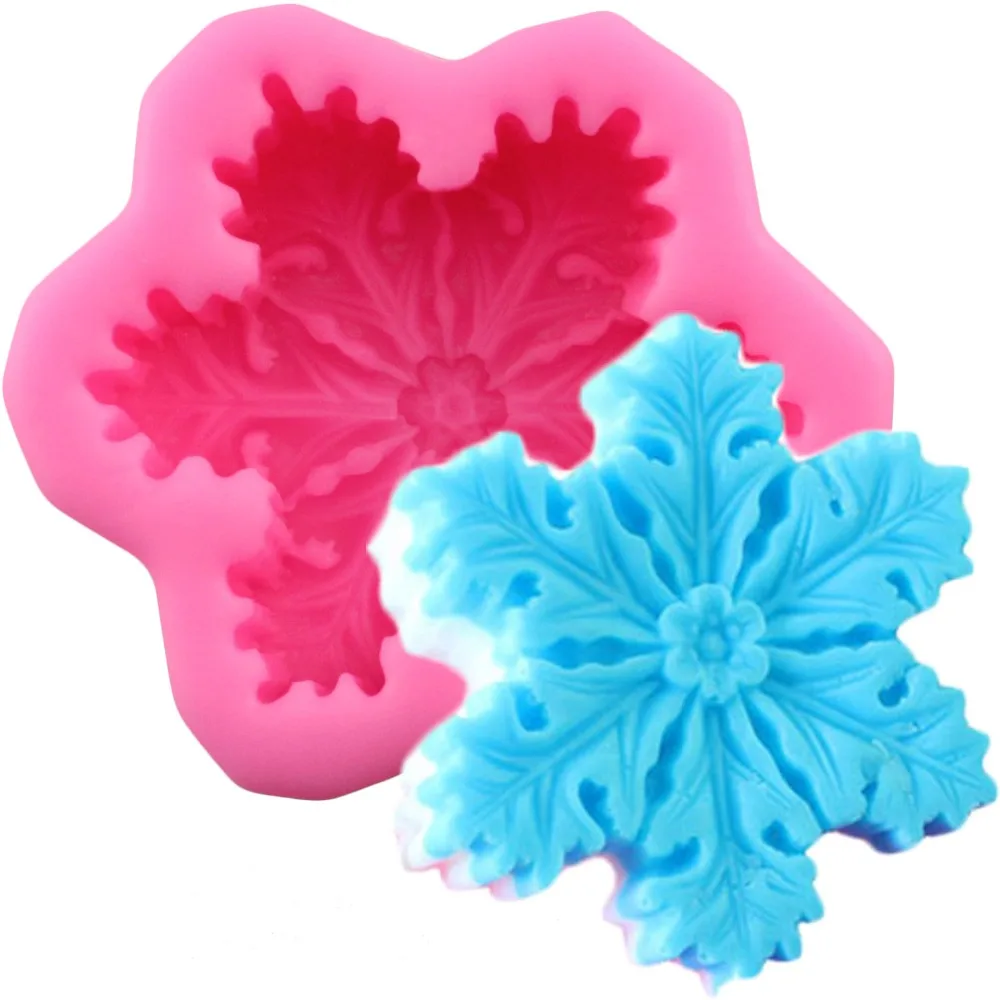 

Silicone Mold 3D Snow Flake Form Chocolate Candy Jello Soap Mold Cake Decoration Tools Fondant Moulds Kitchen Pastry Baking Mold