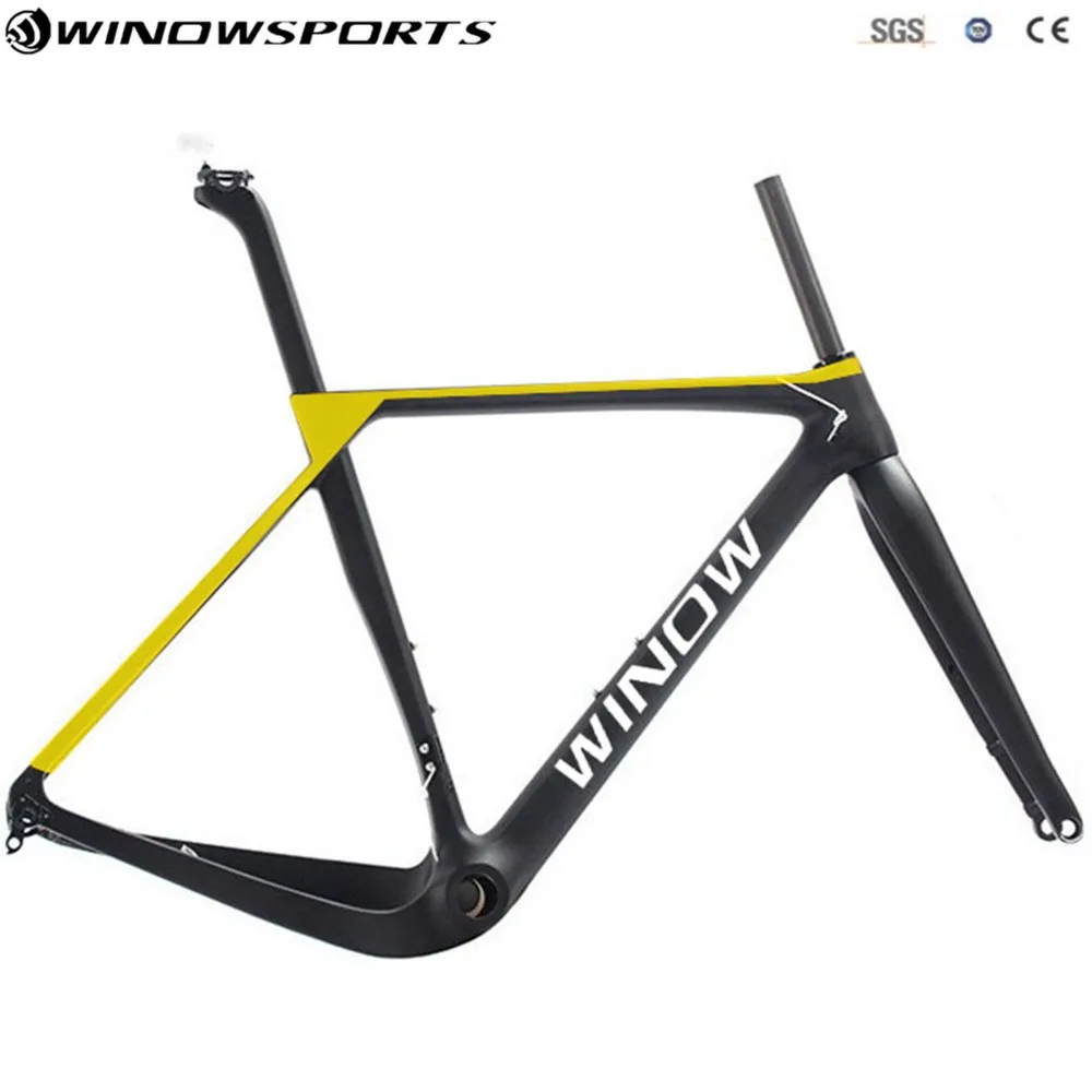 Cheap Disc Gravel Bike Frame Full Carbon Gravel Bicycle Frame 142*12  700*40C Size S/M/L/XL Cyclocross Road Bike Frameset 12