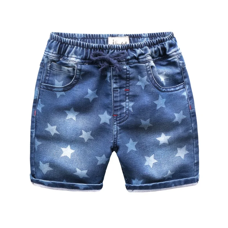 olekid/летние джинсовые шорты для мальчиков брендовые хлопковые шорты с принтами звезд для мальчиков, детские шорты для детей, одежда для детей - Цвет: Denim