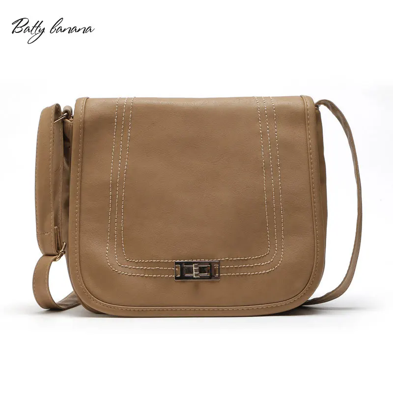 

BATTY BANANA vintage women saddle bag high quality handbag solid women bag casual cover messenger bags crossbody bags for women