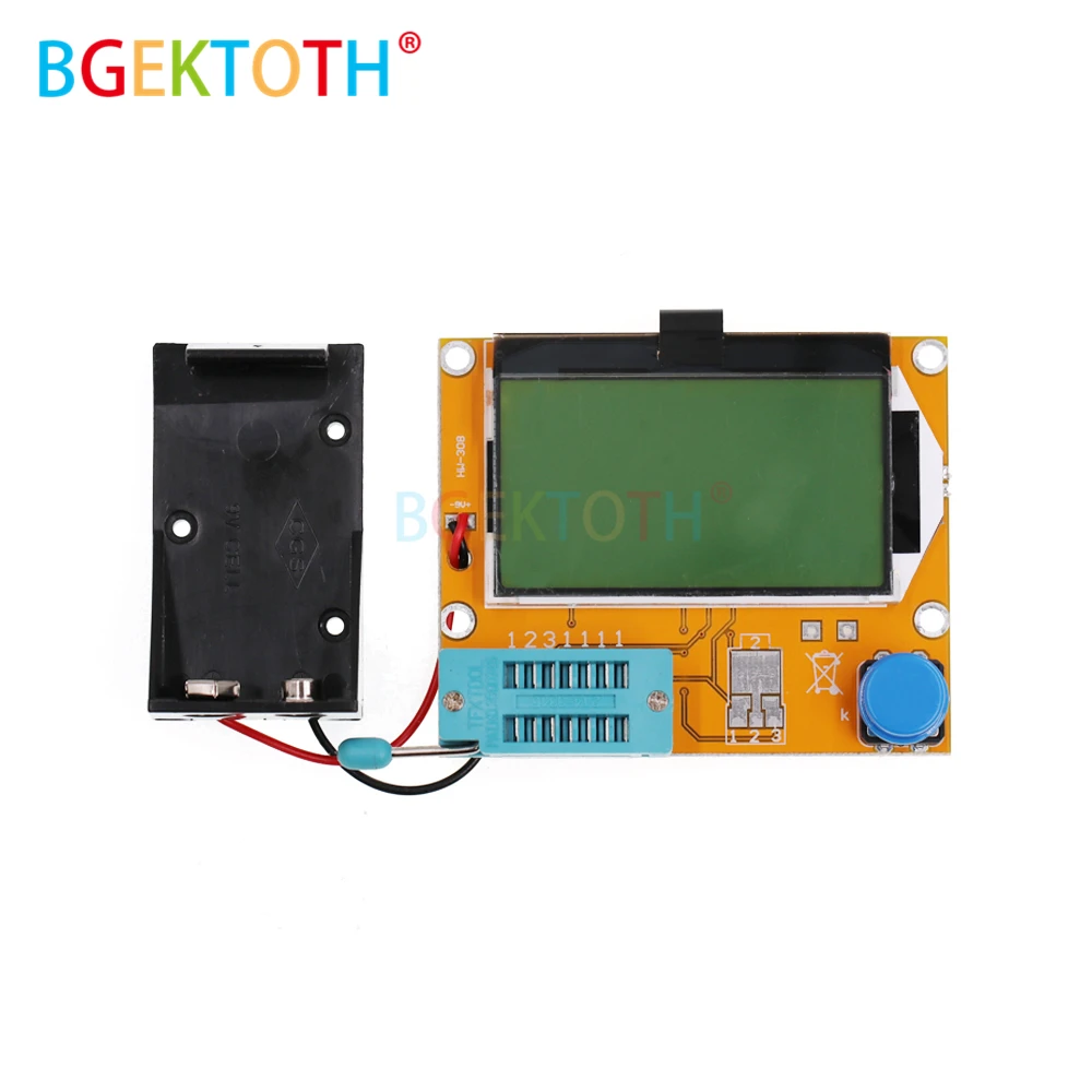 

LCR-T4 128*64 9V LCD Digital Transistor Tester Meter Backlight Diode Triode Capacitance ESR Meter For MOSFET/JFET/PNP/NPN L/C/R