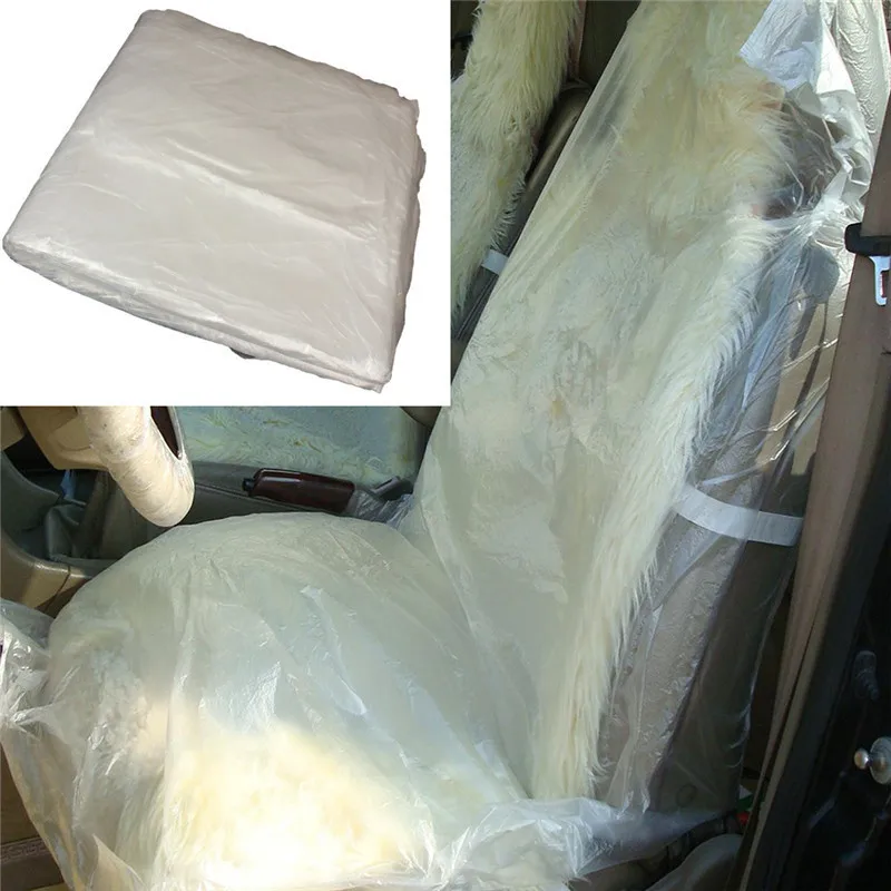 

Pack of 100 Car Disposable Plastic Seat Covers Vehicle Protector Mechanic Valet