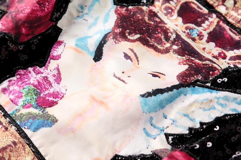 Sans Robes Qualité Automne Robe Piste Femmes Manches 2019 cou Haute Npd0868n Crayon O Imprimé De Paillettes pwSccAqC1R