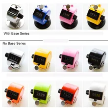 Сбрасываемый ручной счетчик для гольфа 4 цифры учетный счетчик черный/белый/голубой/темно-синий/красный/зеленый/синий Вт основа/без базы