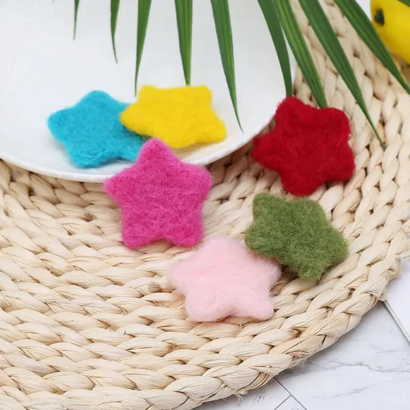 

2pcs Photography Props DIY Felt Baby Decoration Star Shape Toy Colorful Woolen Photo Ornaments