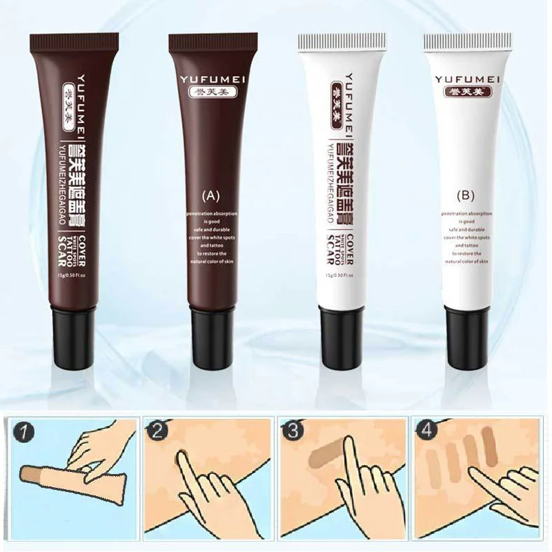

High Quality 2 Pcs Skin Make-up Concealer Cream Tattoo Scar Birthmark Cover-up Cream