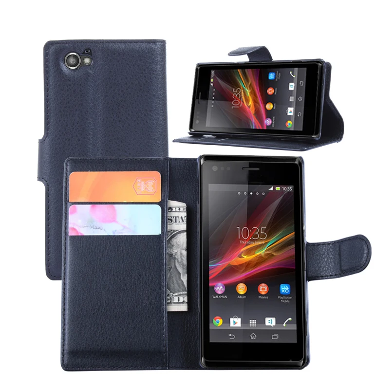 Роскошный чехол-кошелек с подставкой из искусственной кожи для Sony Xperia M C1905